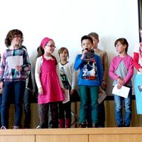 Vorstellung Energieprojekt durch Grossharthauer Grundschueler